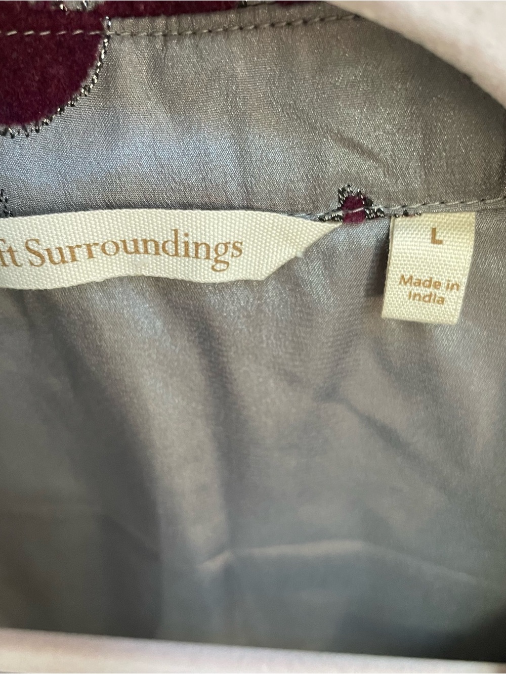 Soft Surroundings Grandeur Grey Size Large Floral Velvet Steampunk Duster Jacket - Picture 7 of 16